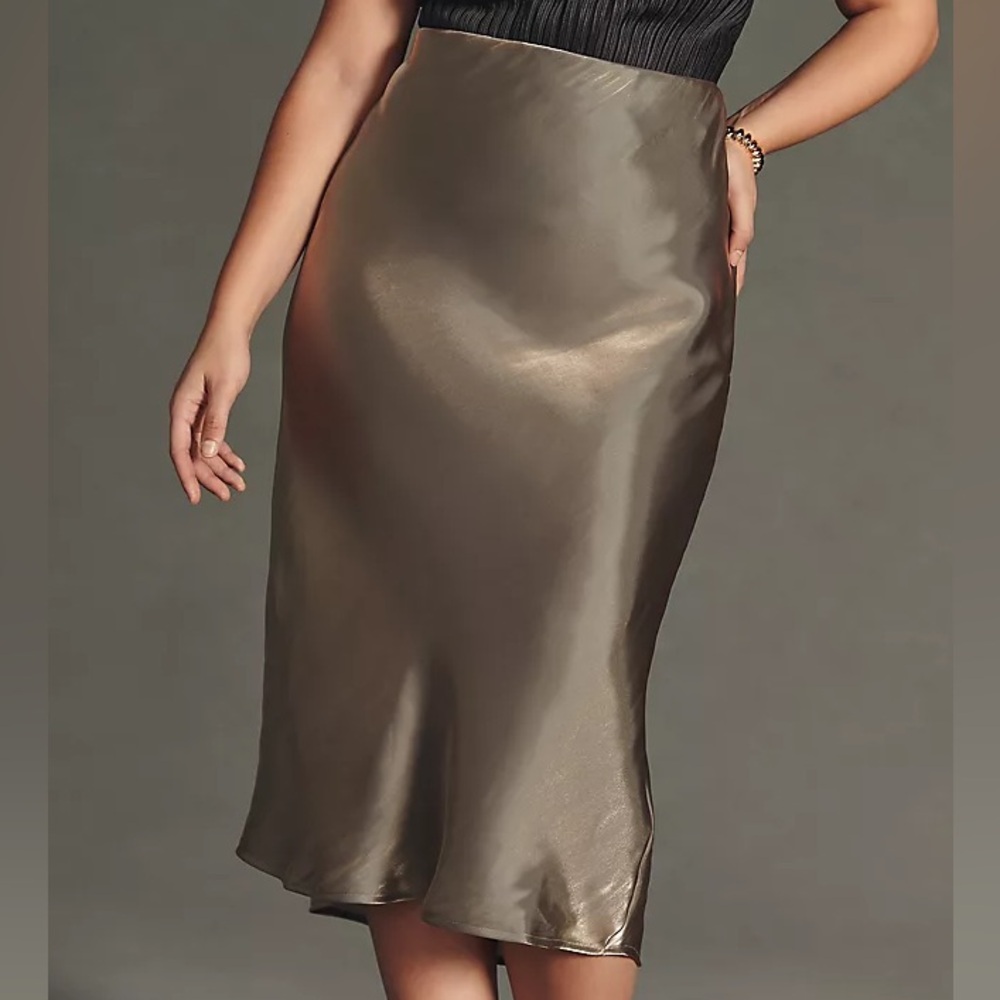 Anthropologie Shine Bias Skirt